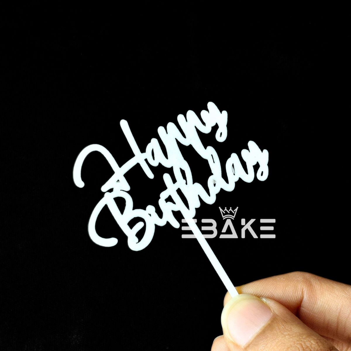 Happy Birthday Mini Topper White