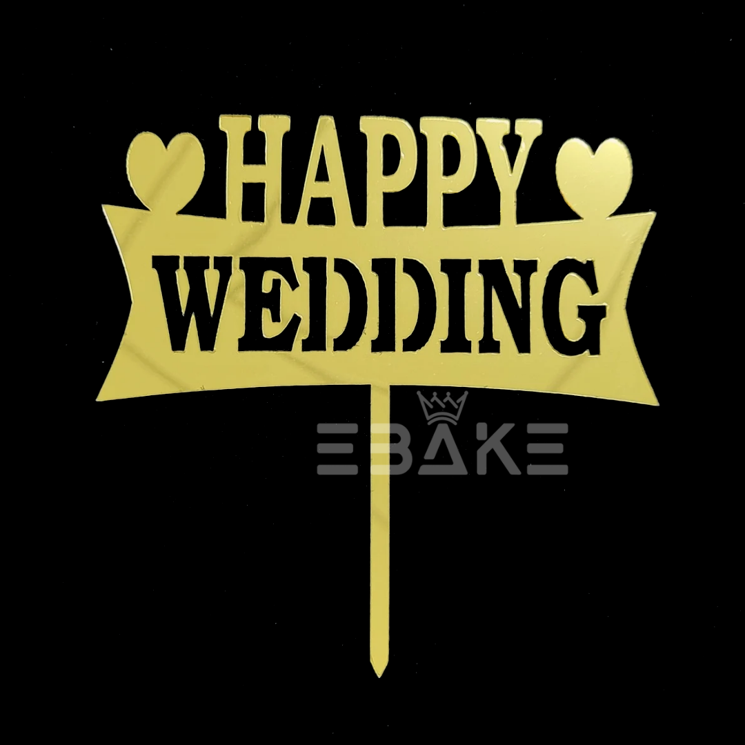 Happy Wedding Cake Topper