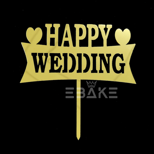 Happy Wedding Cake Topper