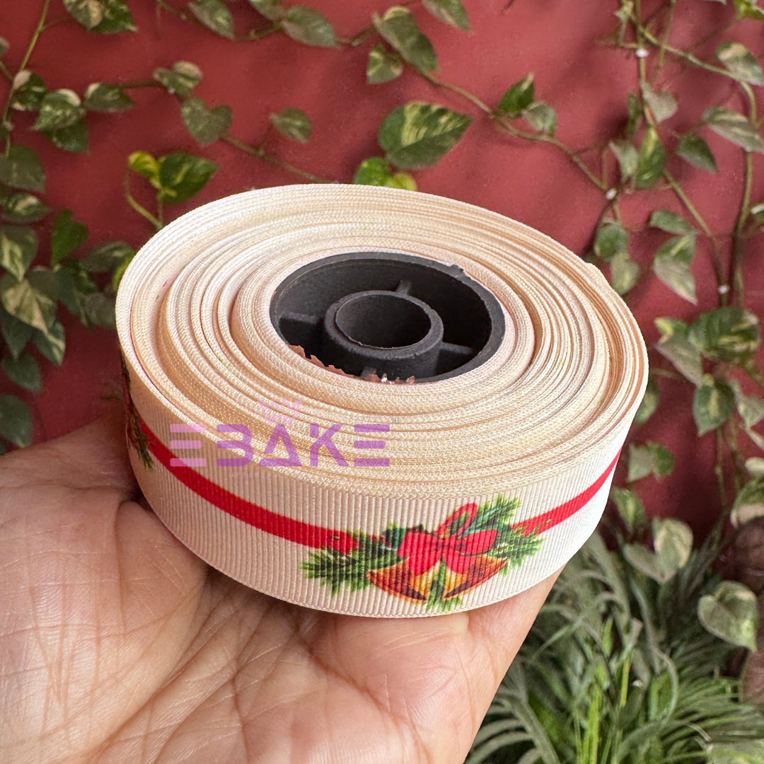 Bell Printed Grosgrain Christmas Ribbon