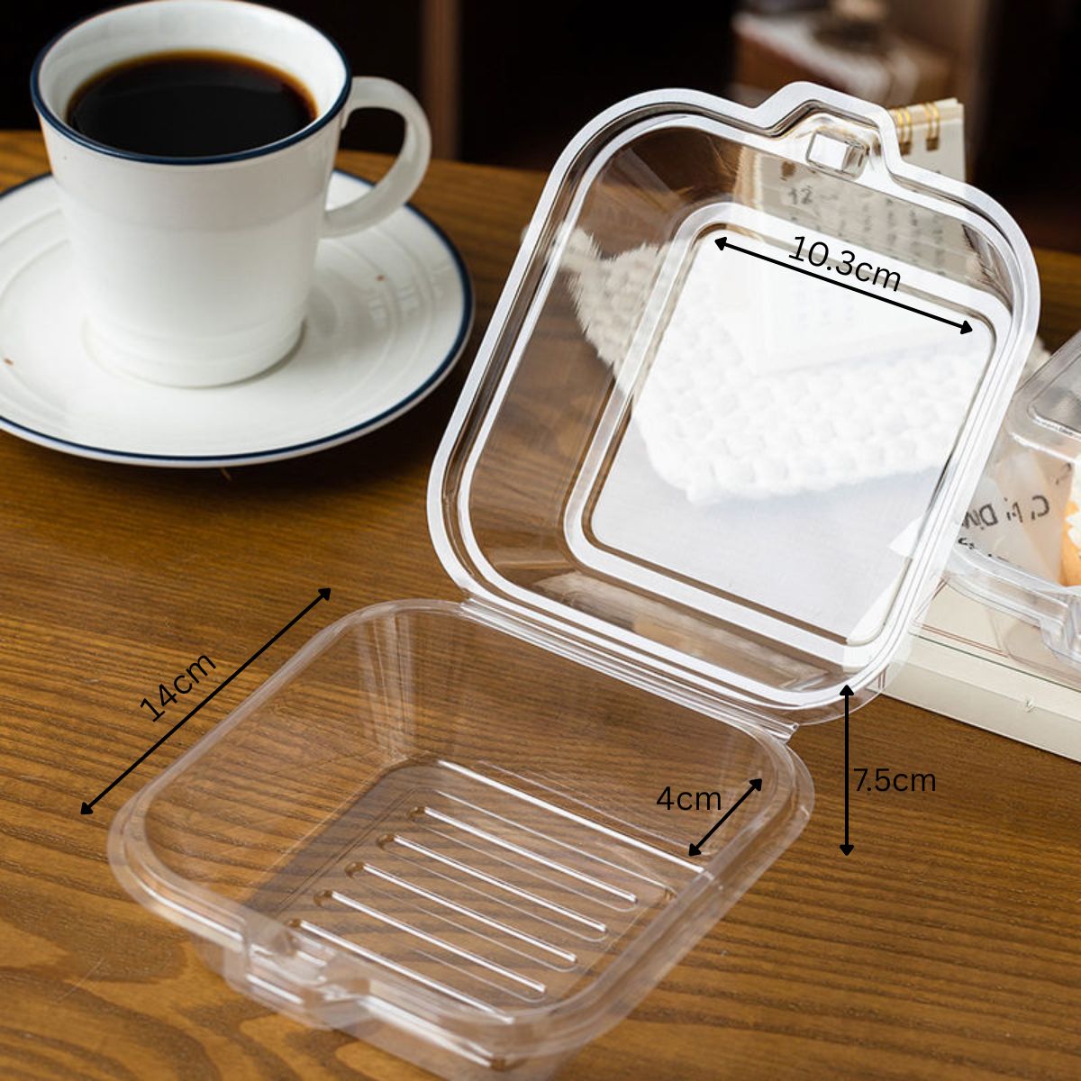 PVC Bento Cake Box - Small (Set of 5) Transparent