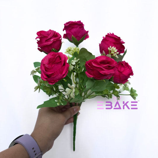 A1265 Hot Pink Rose Bunch (6 Roses With Fillers)