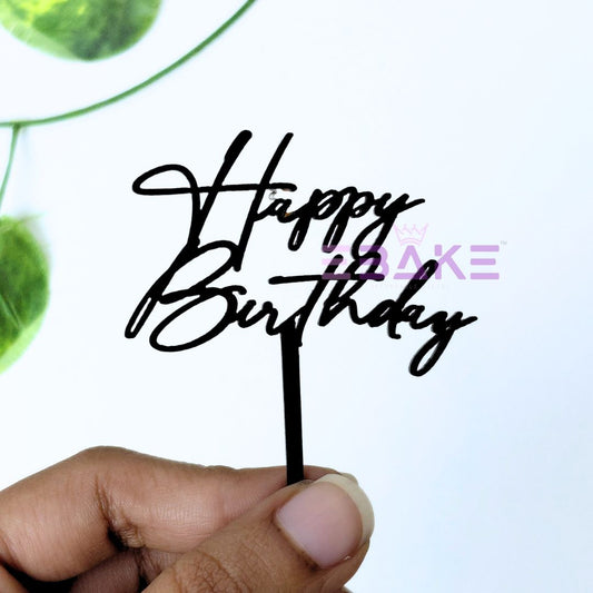 Happy Birthday Mini Topper Black new