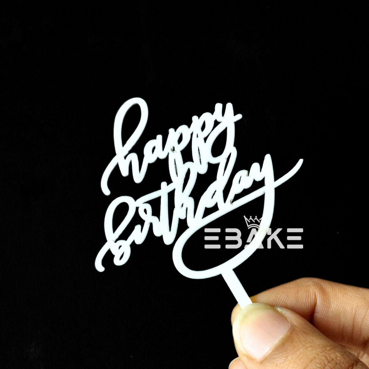 Happy Birthday Mini Topper White