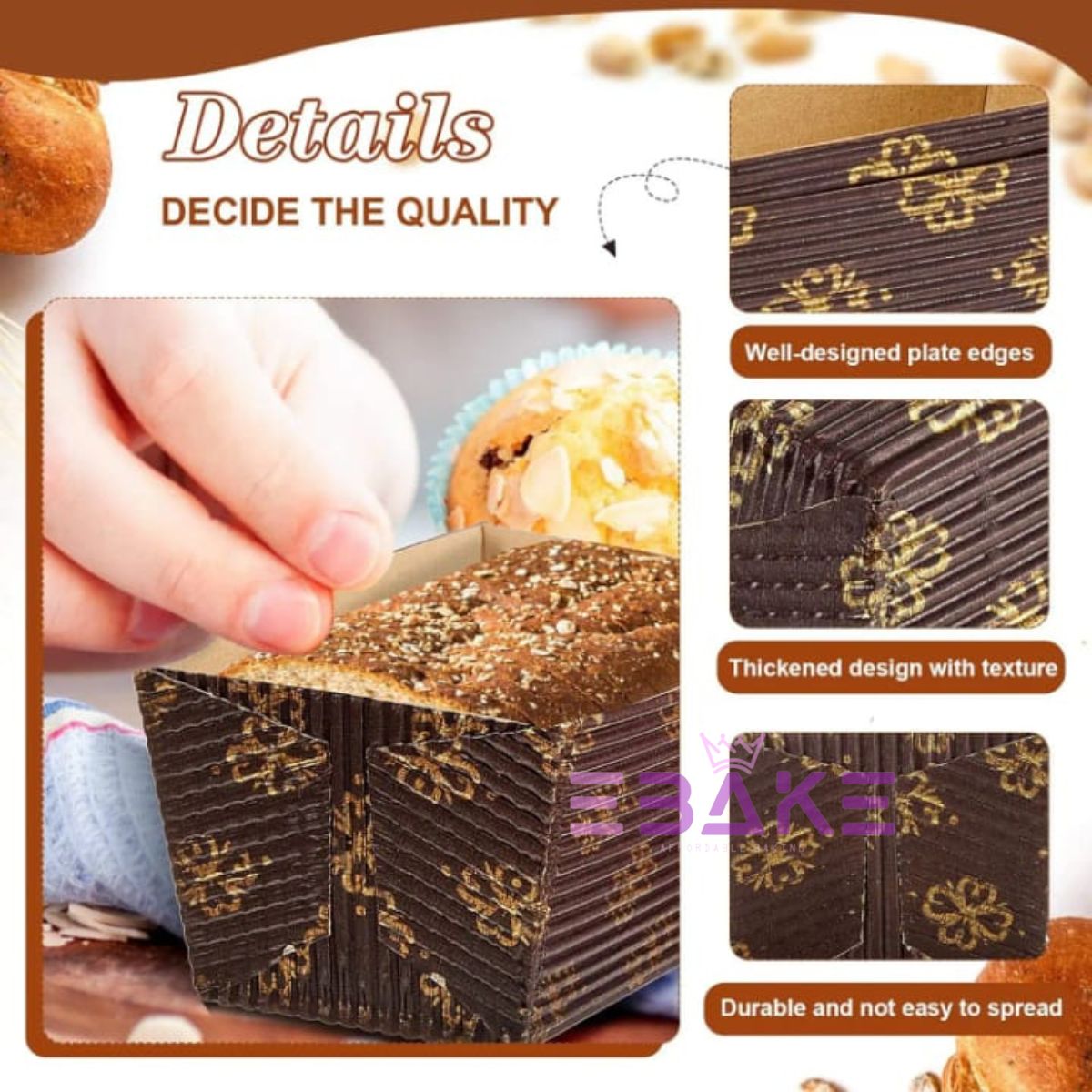 Brownie Rectangle Mini / Mini Loaf Mould (Set of 50 Pieces)