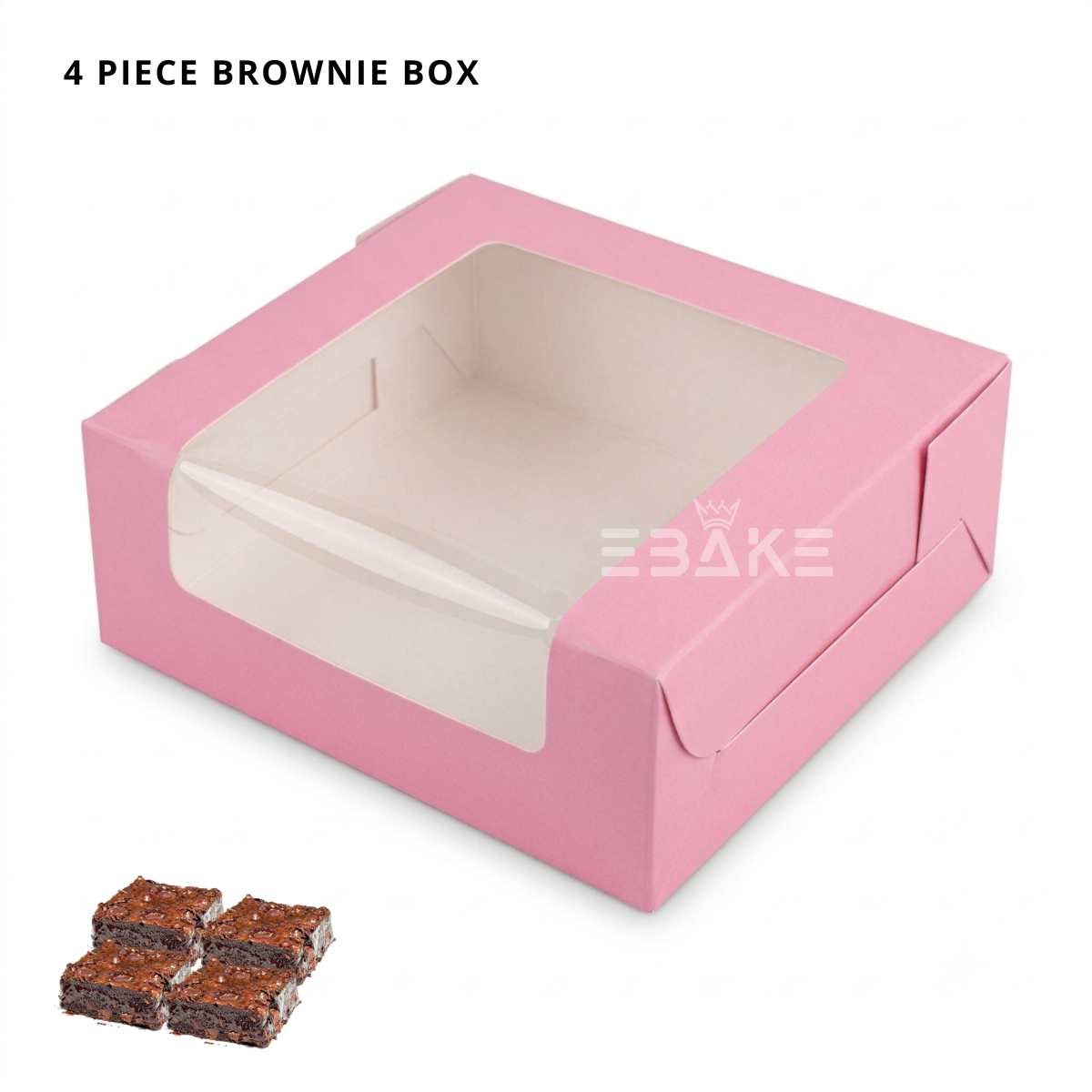 4 Piece Brownie Box Pink