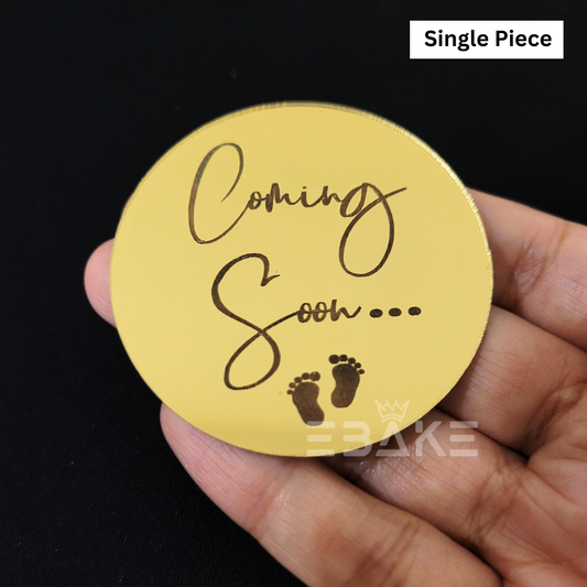Coming Soon.. Baby Shower Coin Topper 2" Single Piece