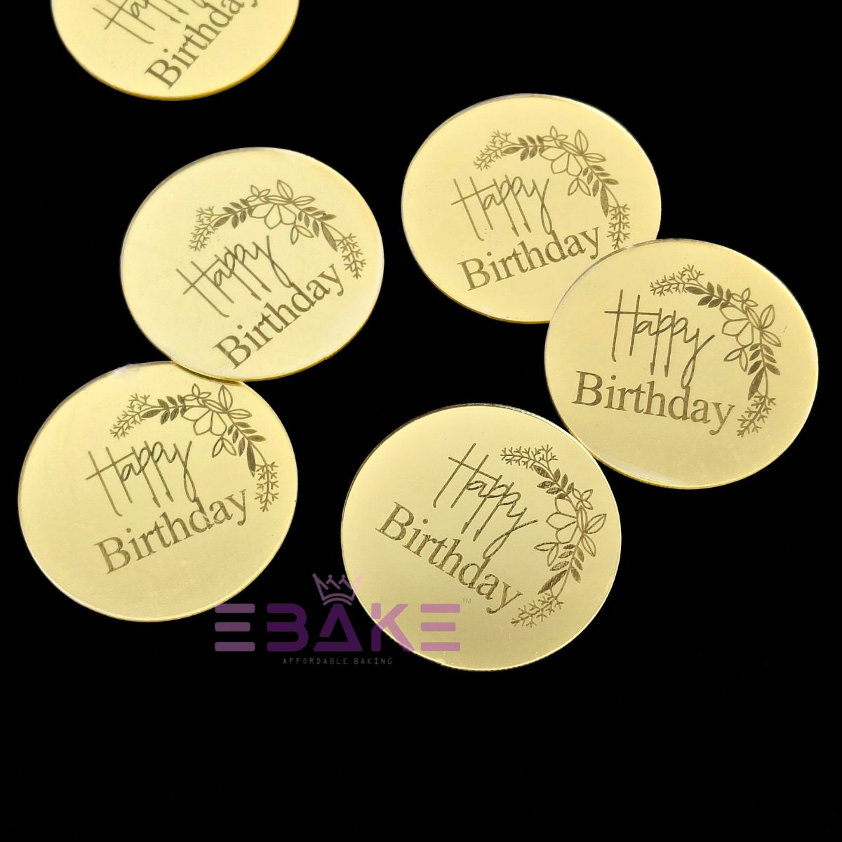 Happy Birthday Coin Topper 2" (Cake Disc) - Set of 10