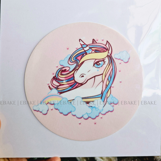 Unicorn Edible Theme Topper / Edible Wafer Circle