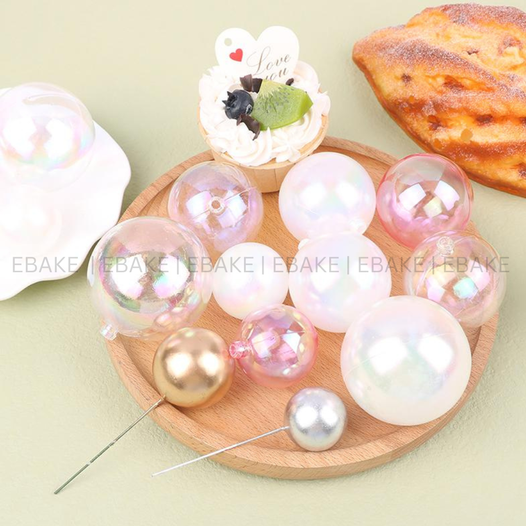 Clear Transparent Faux Balls - Set of 9 Pcs