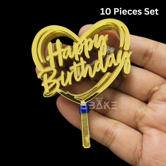 Happy Birthday Mini Topper (Set of 10 Pieces)