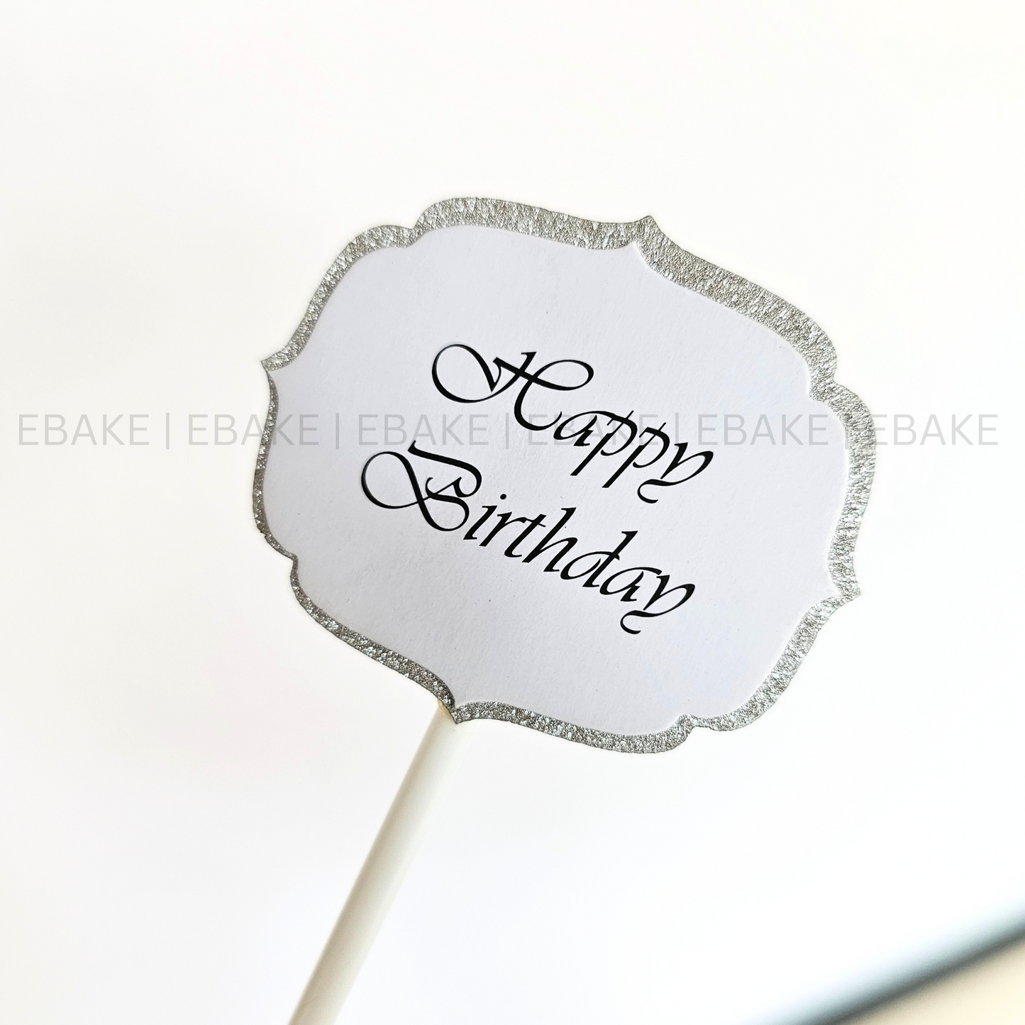 Birthday Paper Topper Silver (Set of 3 pieces)