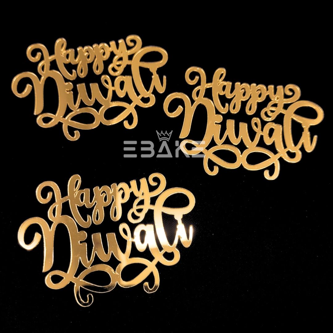 Happy Diwali 3 Inch Acrylic Cutout (Set of 3) A583