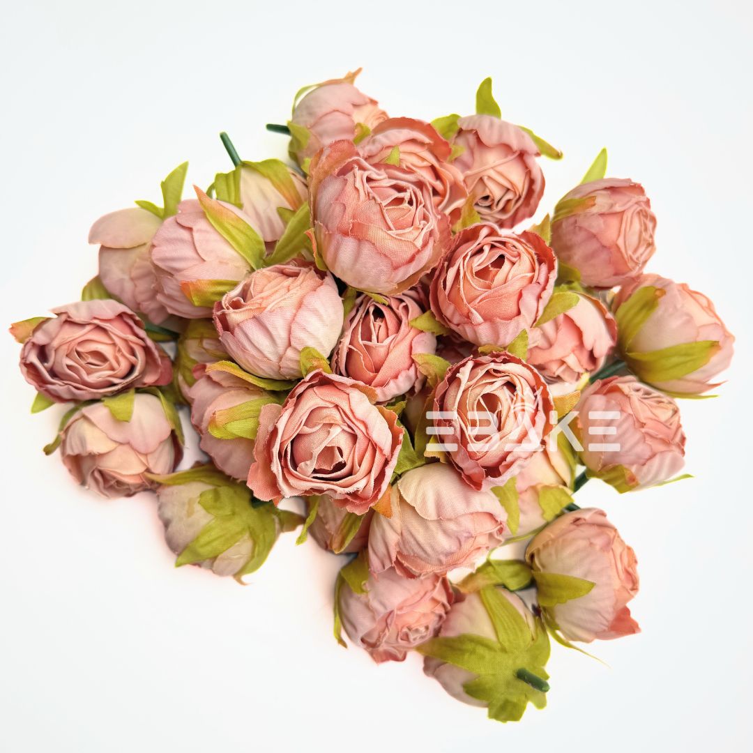 A1699 Dried Finish Small Rose - Dark Salmon