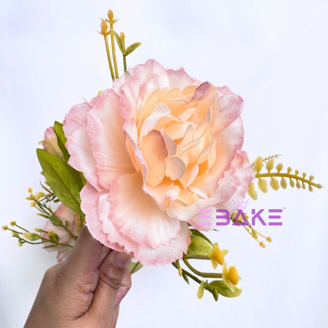 A1256 Peach Peony Bunch (6 Peonies With Fillers)