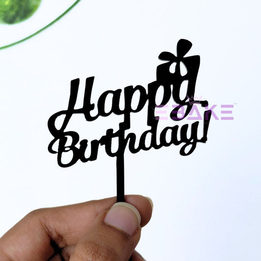 Happy Birthday Mini Topper Black new