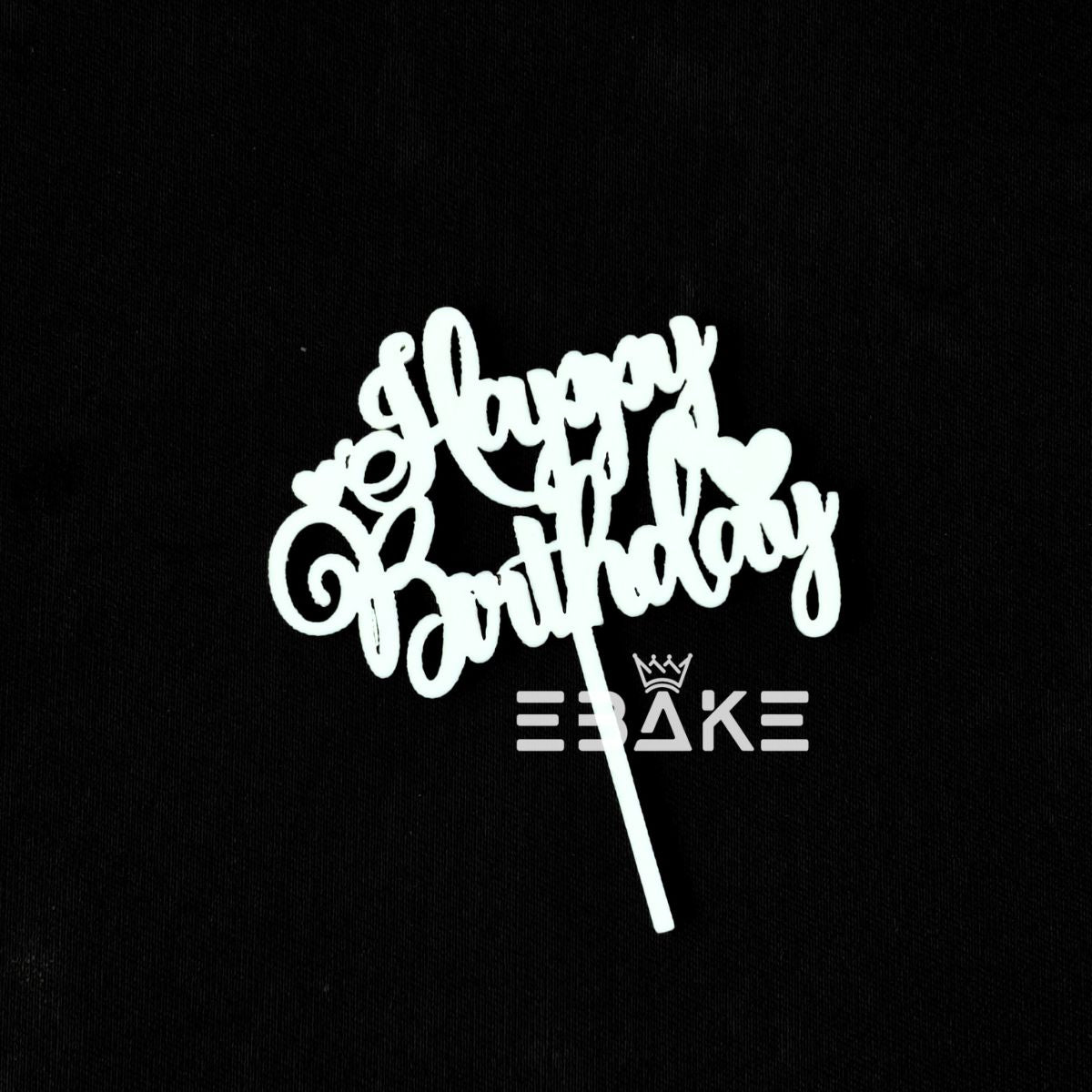 Happy Birthday Mini Topper White
