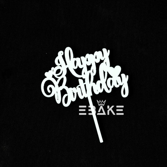 Happy Birthday Mini Topper White