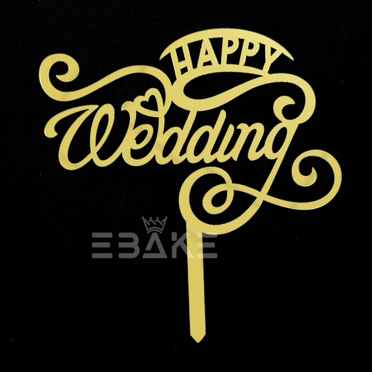 Happy Wedding Cake Topper