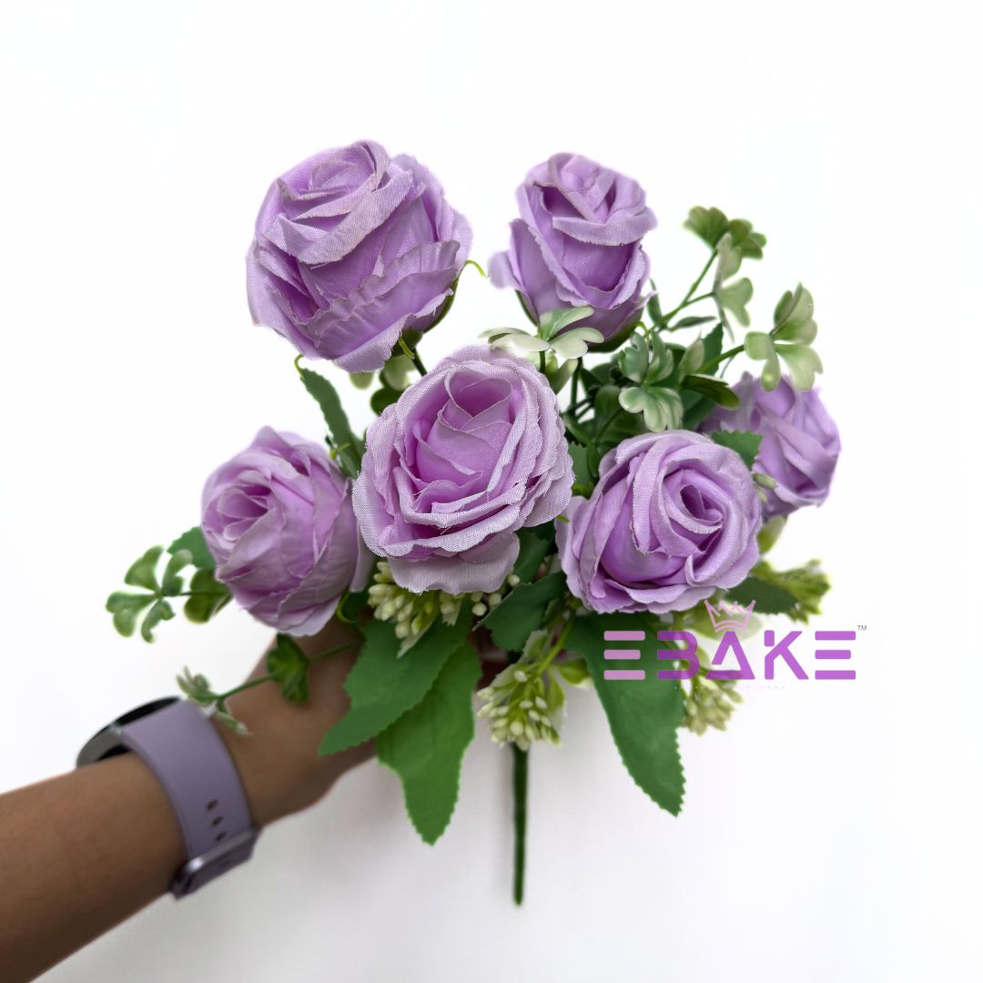 A1267 Lavender Rose Bunch (6 Roses With Fillers)