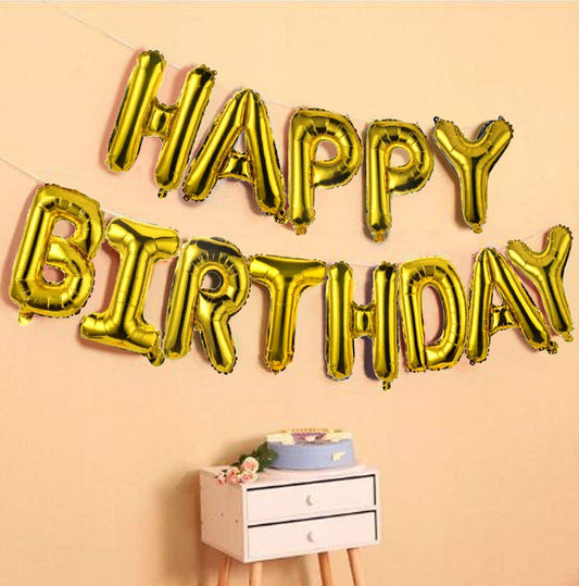 Happy Birthday Foil Balloon Gold 16 Inch