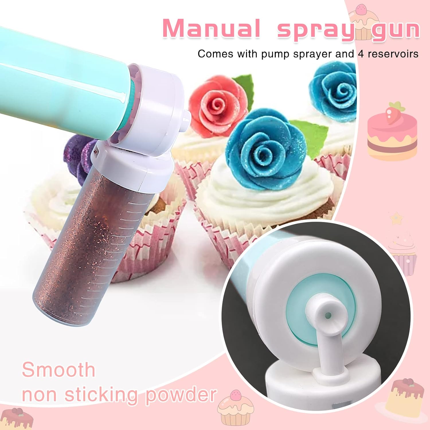 New Cake Manual Airbrush For Decorating Cakes, Cupcakes And Desserts, Cake  Spray Gun Useful Tool For Cake Coloring - Silk Flower Tool - AliExpress