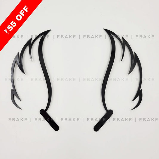 Angel Wings Cake Topper 5 Inch Black - 1 Pair