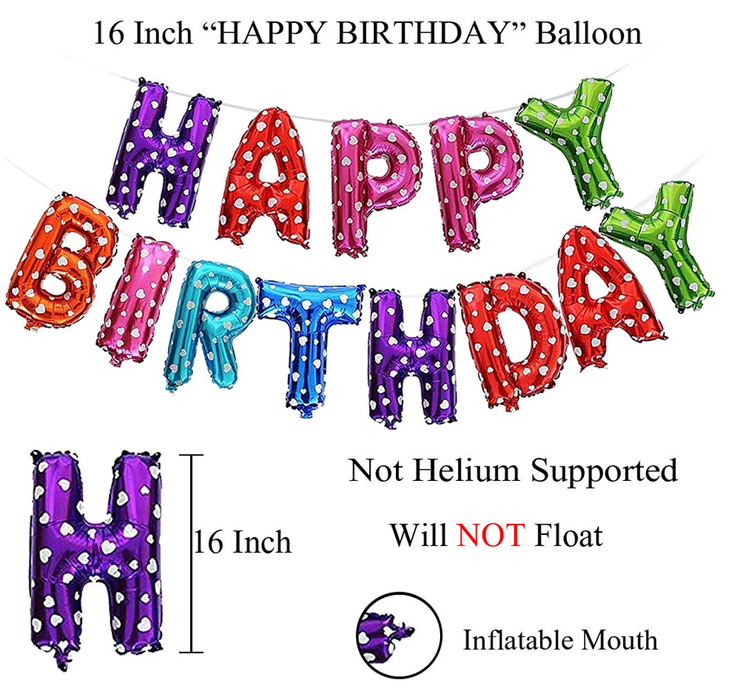 Happy Birthday Foil Balloon Multicolor 16 Inch