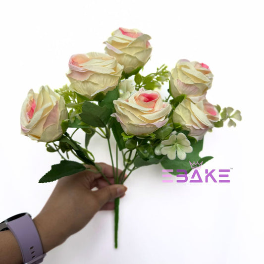 A1268 Yellow Mix Rose Bunch (6 Roses With Fillers)