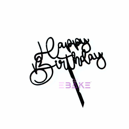 Happy Birthday Mini Topper Black