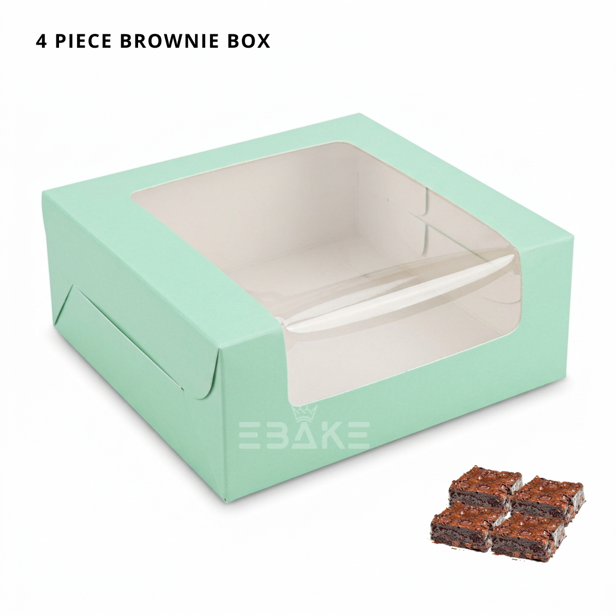 4 Piece Brownie Box Turquoise