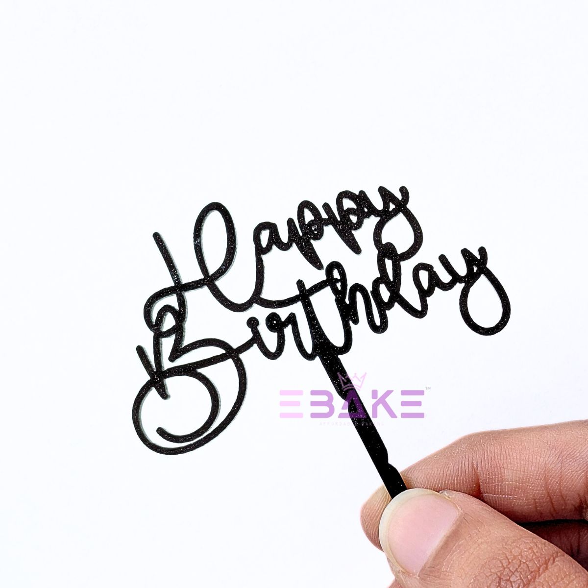 Happy Birthday Mini Topper Black