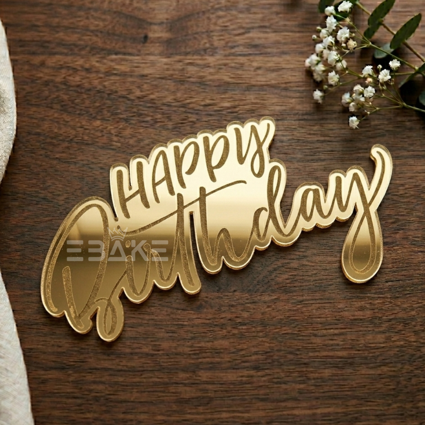 Happy Birthday Engraved Cutout (Set of 10)