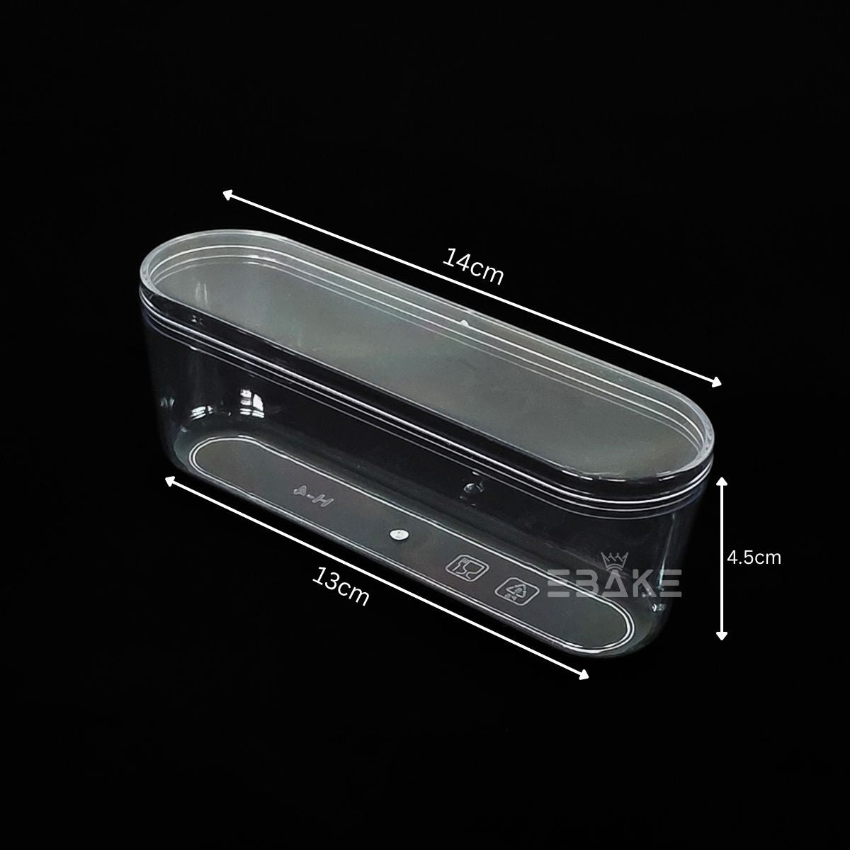 200ml Rectangle Acrylic Dessert Box / Cake Tub (With Lid)