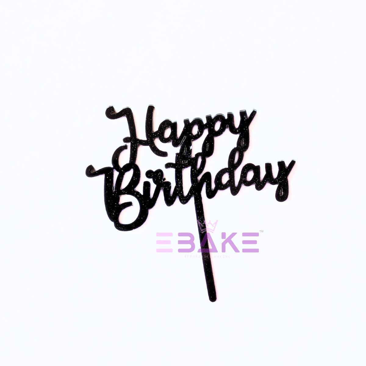 Happy Birthday Mini Topper Black