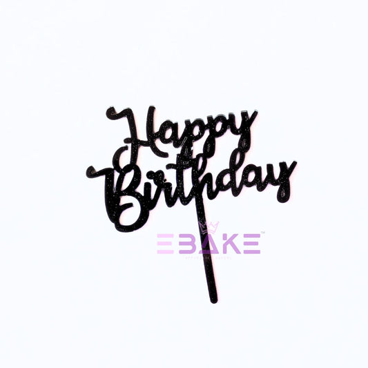 Happy Birthday Mini Topper Black