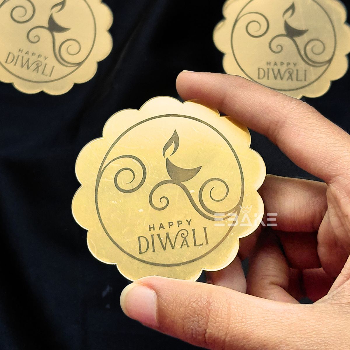 Happy Diwali Coin Topper 2.5 Inches - Set of 10 Pieces