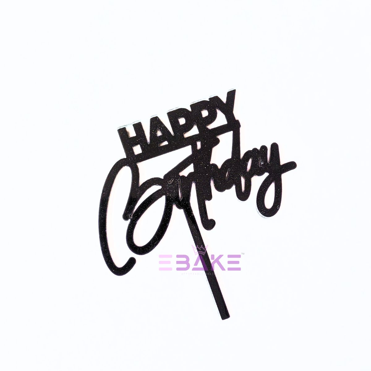 Happy Birthday Mini Topper Black