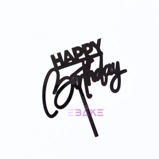 Happy Birthday Mini Topper Black