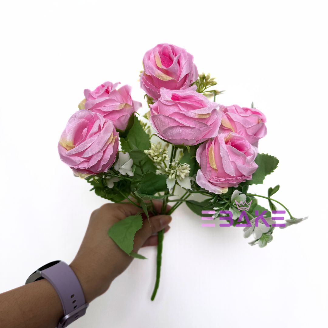 A1266 Pink Rose Bunch (6 Roses With Fillers)