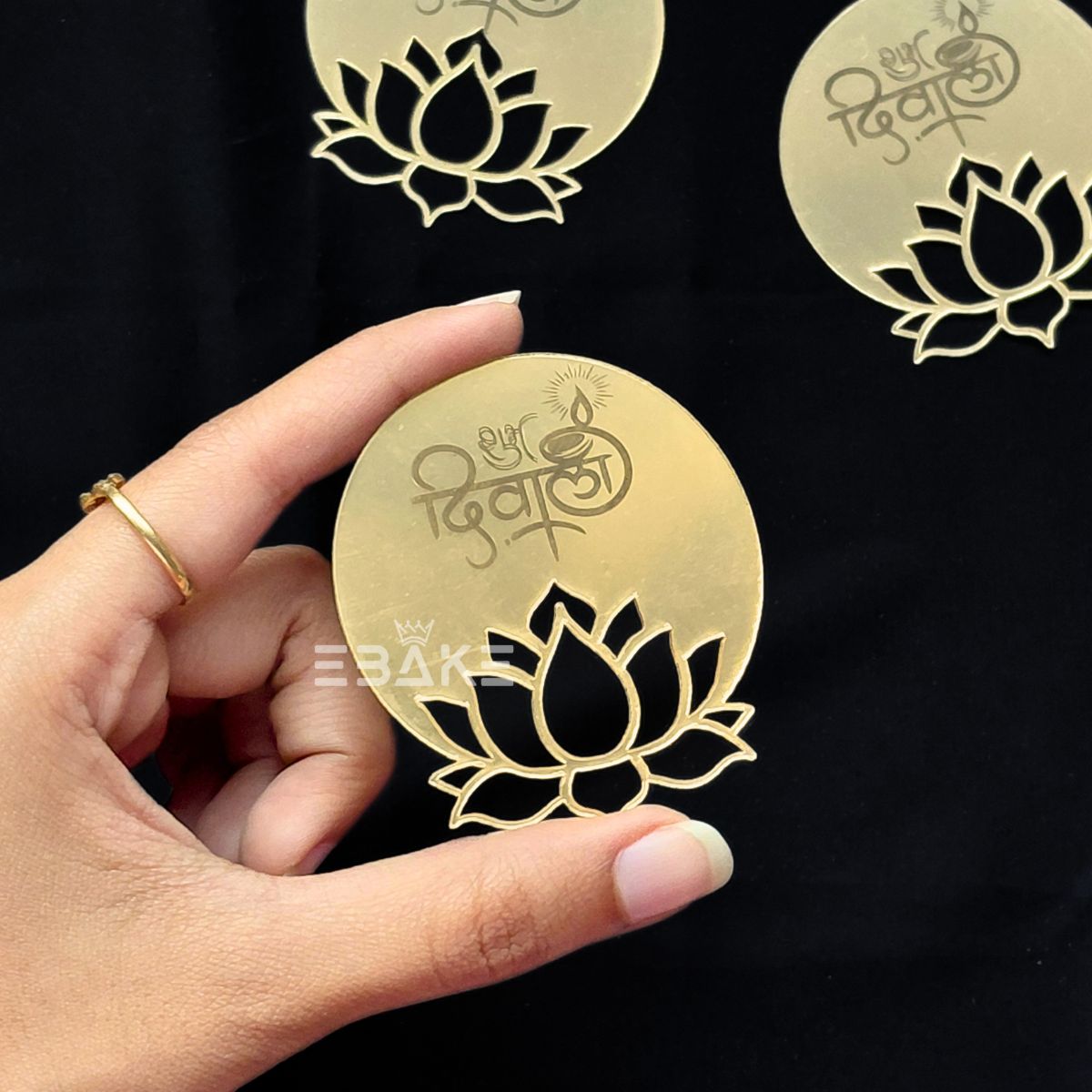 Shubh Deepawali Coin Topper 2.5 Inches - Set of 10 Pieces