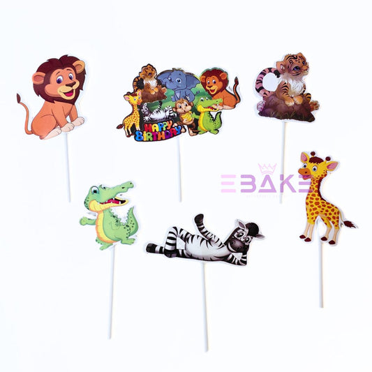 Jungle Theme Paper Topper (Set of 6) Assorted