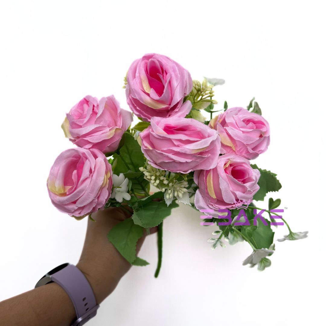 A1266 Pink Rose Bunch (6 Roses With Fillers)