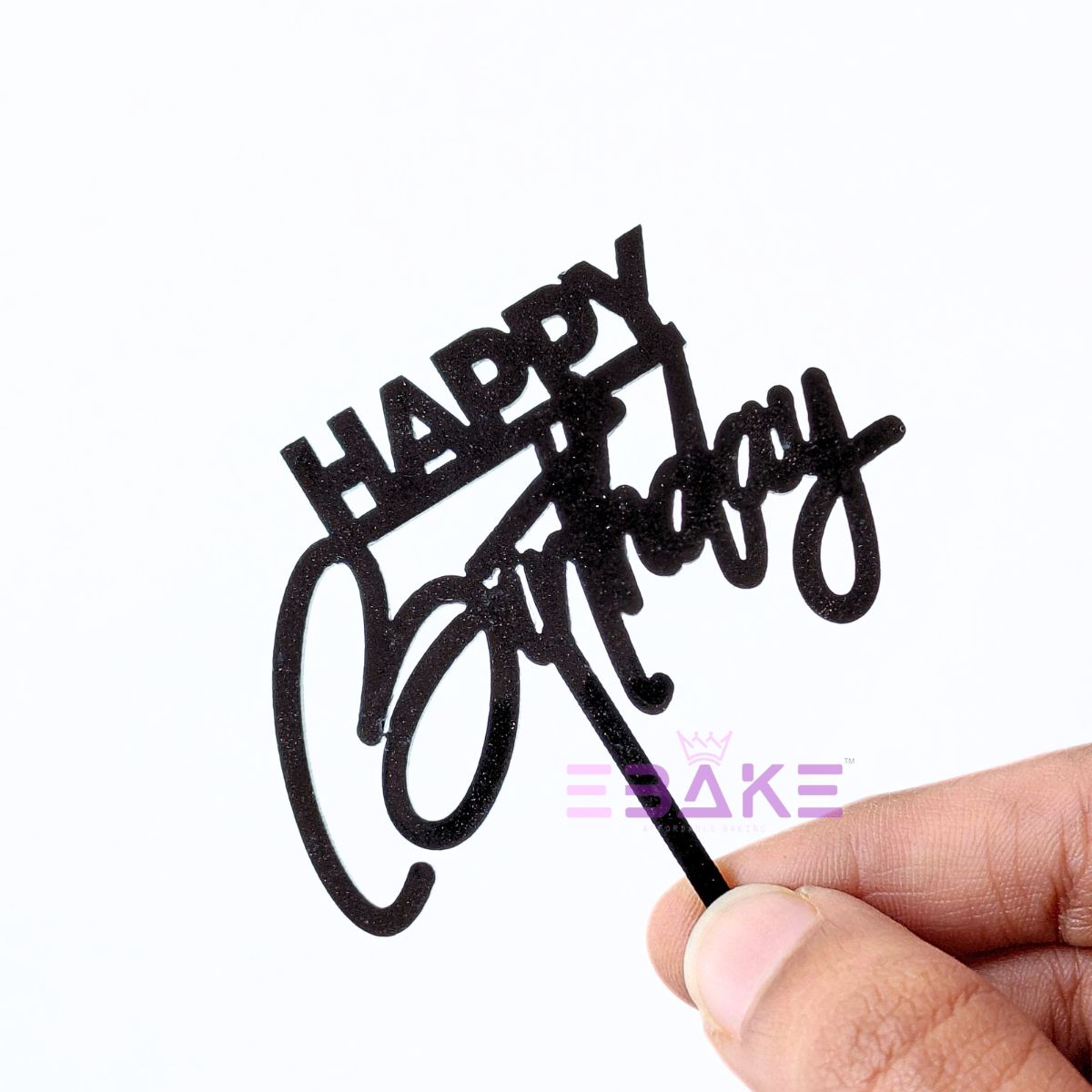 Happy Birthday Mini Topper Black