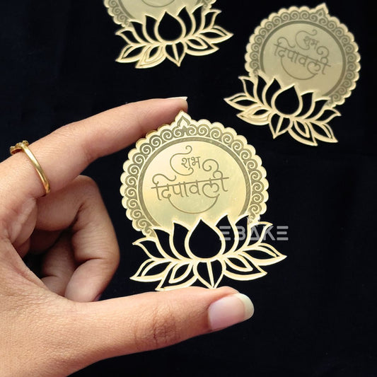 Shubh Deepawali Coin Topper 2.5 Inches - Set of 10 Pieces
