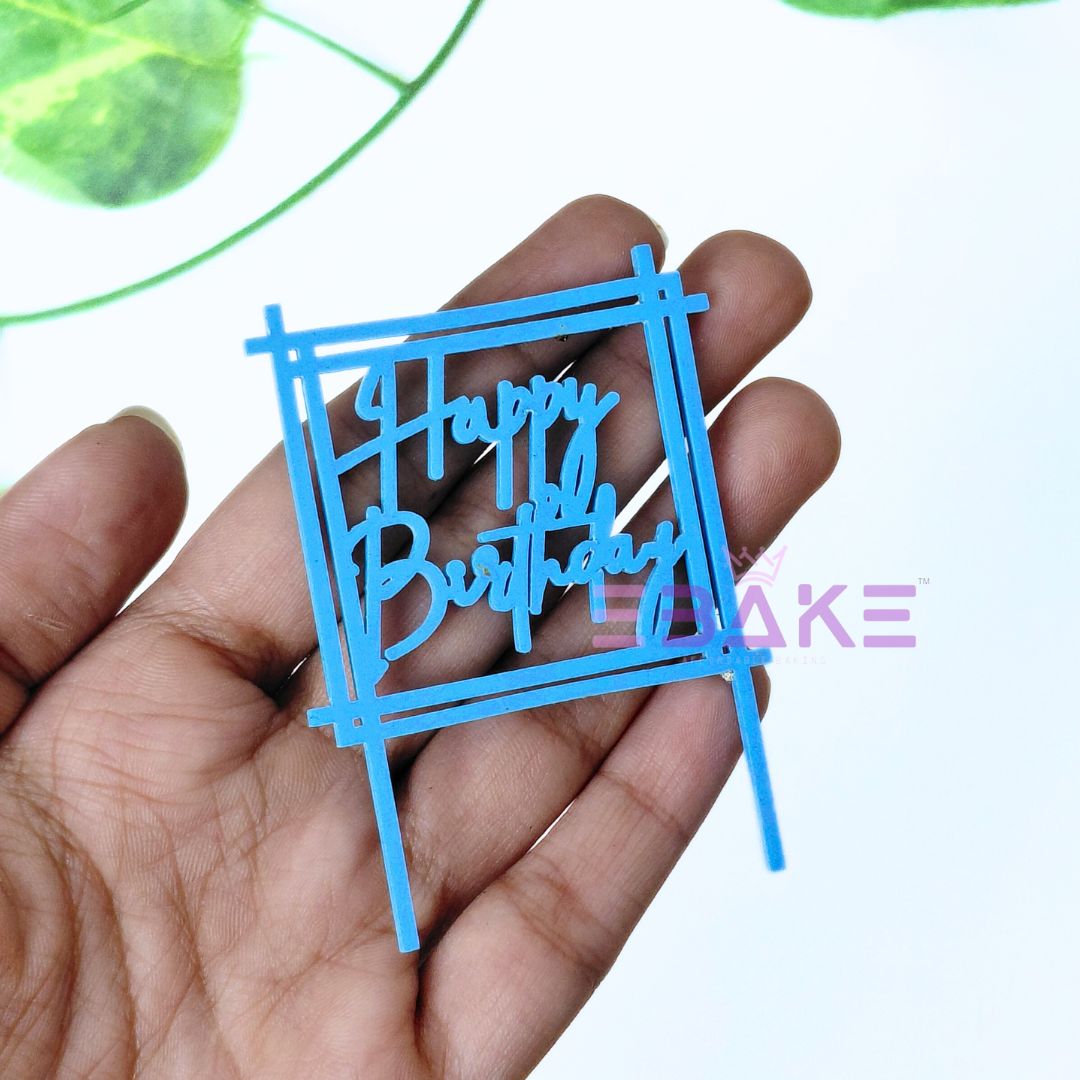 Happy Birthday Mini Topper Blue