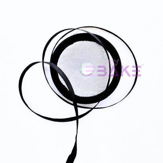 Black Satin Ribbon 0.25 Inch