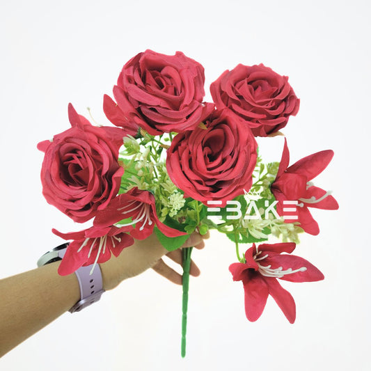 A1728 Red Rose Bunch With Fillers