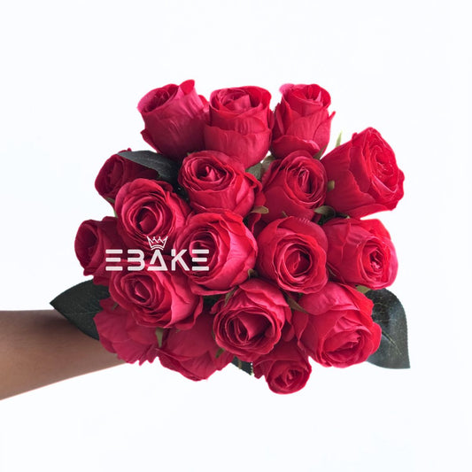 A1524 Artificial Rose Bouquet/Rose Bunch Bridal Bouquet (Red) 18 Roses