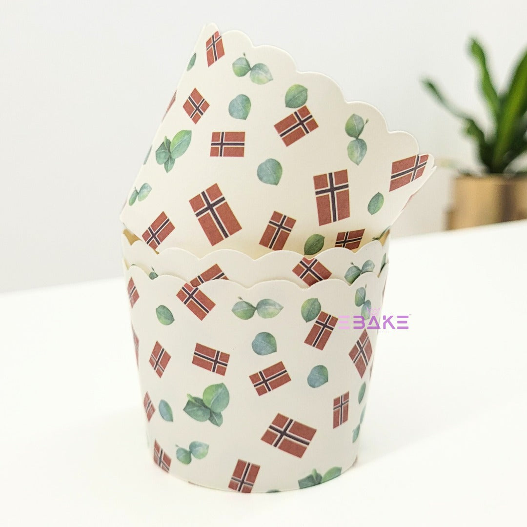 Paper Muffin Cup Printed - Set Of 50 Pieces